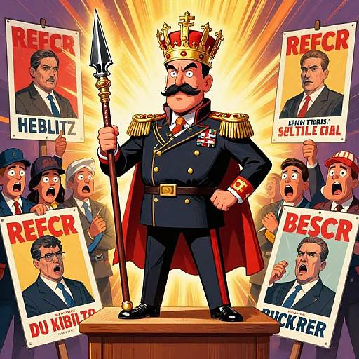 Caricature of Weaponized Dictator