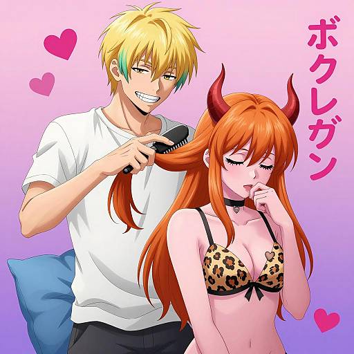 Anime Characters in Dreamy Hair Scene