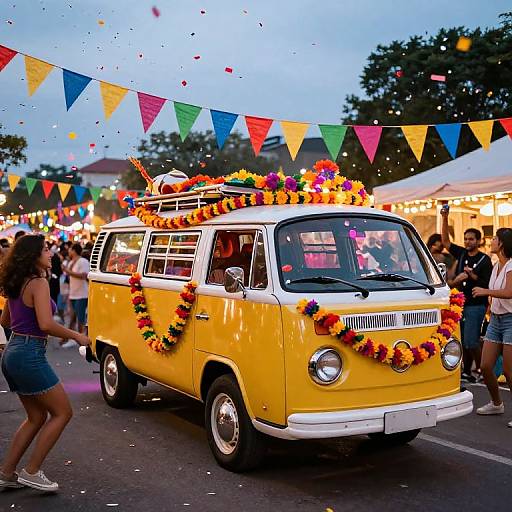 Vibrant Festival Kombi Van Scene