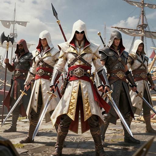 White-Gold Assassin Trio at Harbor