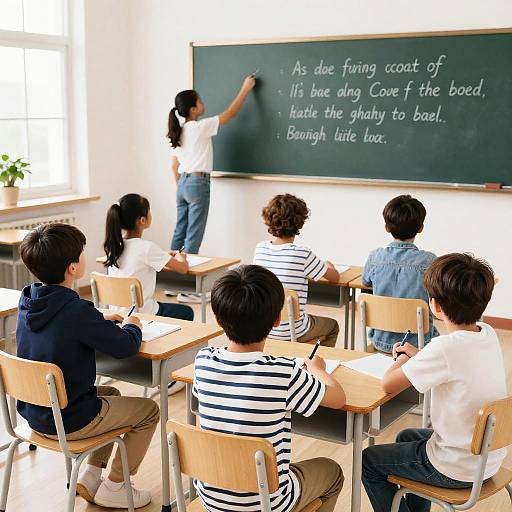 Classroom Group: Boys and Girls Sitting