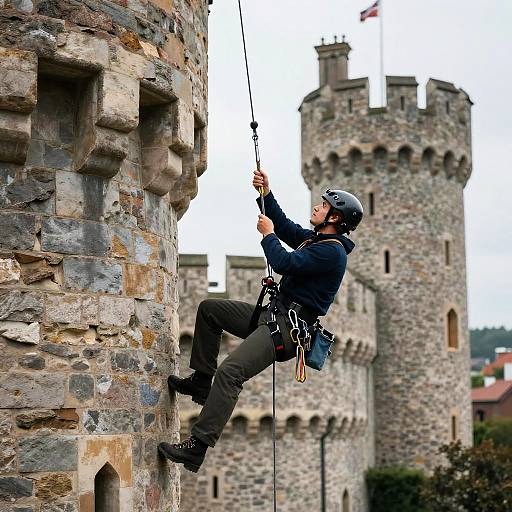 Escape Artist Scaling Historic Castle
