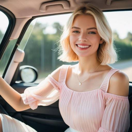 Young Woman in Modern Car Setting