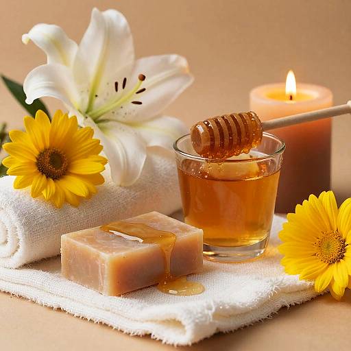 Cozy Honey-Infused Spa Setup