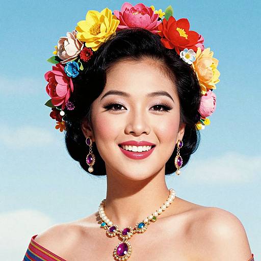 Vibrant Pop Art Asian Woman