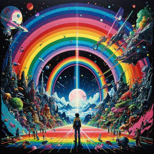 Neon Rainbow Futuristic Dream Dimension