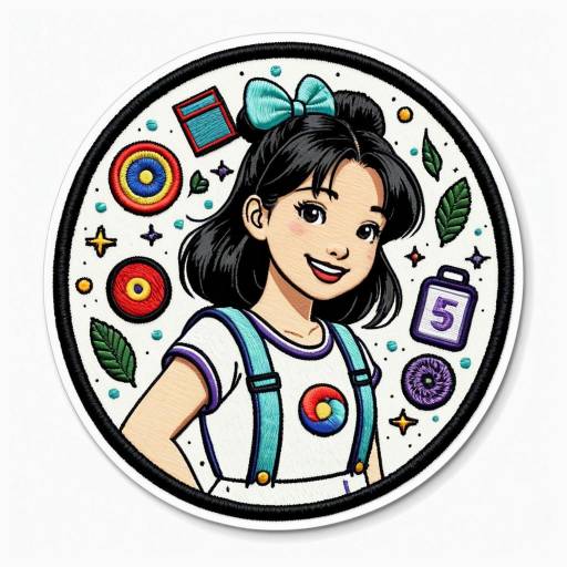 Cute Korean College Girl Embroidery Sampler