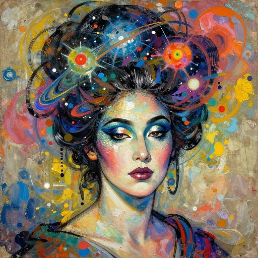 Cosmic Female Sage Digital Portrait