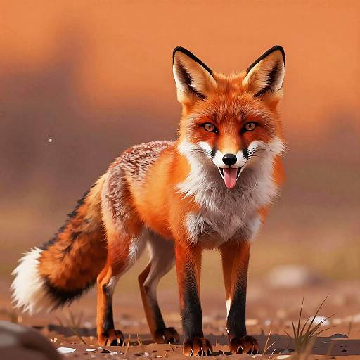 Vibrant Fierce Red Fox Illustration