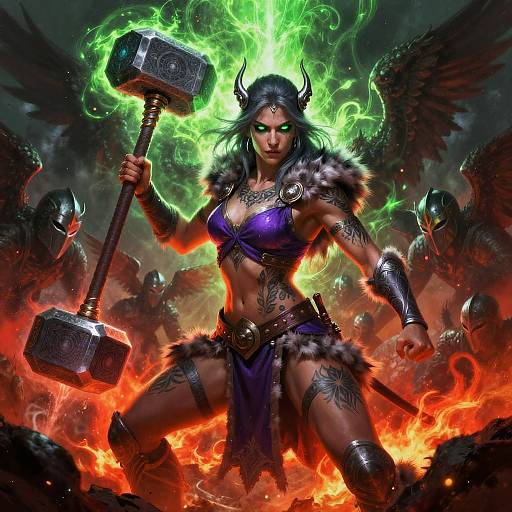 Ashen Valkyrie Warrior with Warhammer