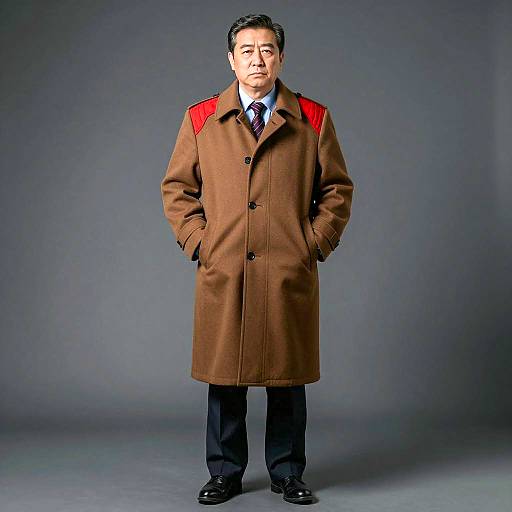 Middle-Aged Man in Woolen Coat Portrait