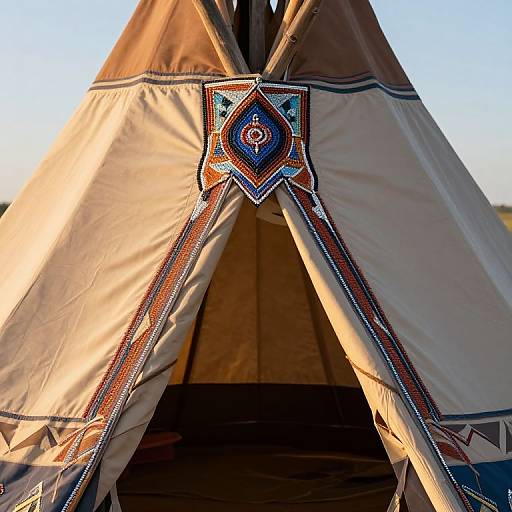 Detailed Tipi Entrance in Golden Light