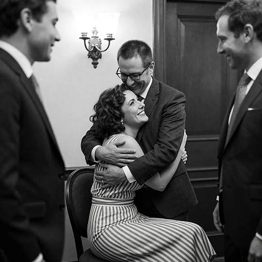 Black and White Joyful Moment Captured