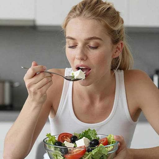 Woman Eating Healthy Salad