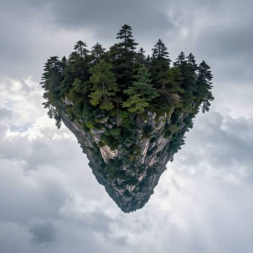 Inverted Mountain with Sky Roots