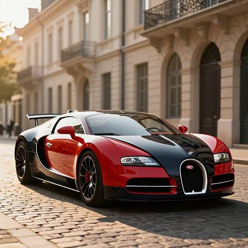 Red Bugatti Veyron on European Street