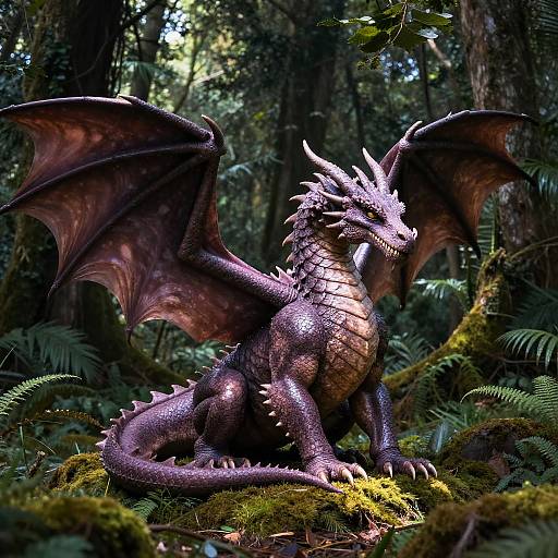 Dusky Mauve Dragon in Forest