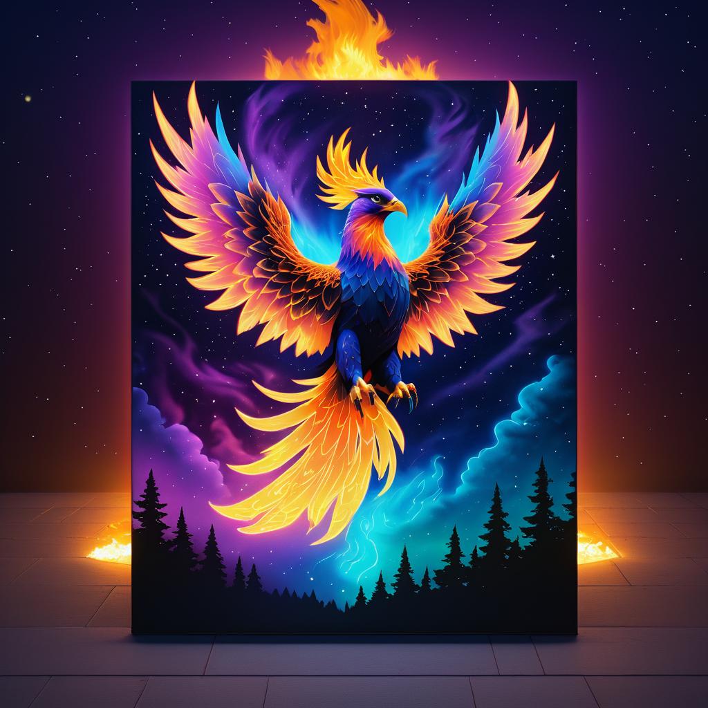 Phoenix Rising: A Hyper Maximalist Digital Painting