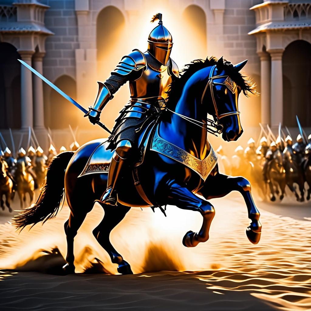 Epic Knight Charging in Cinematic Splendor