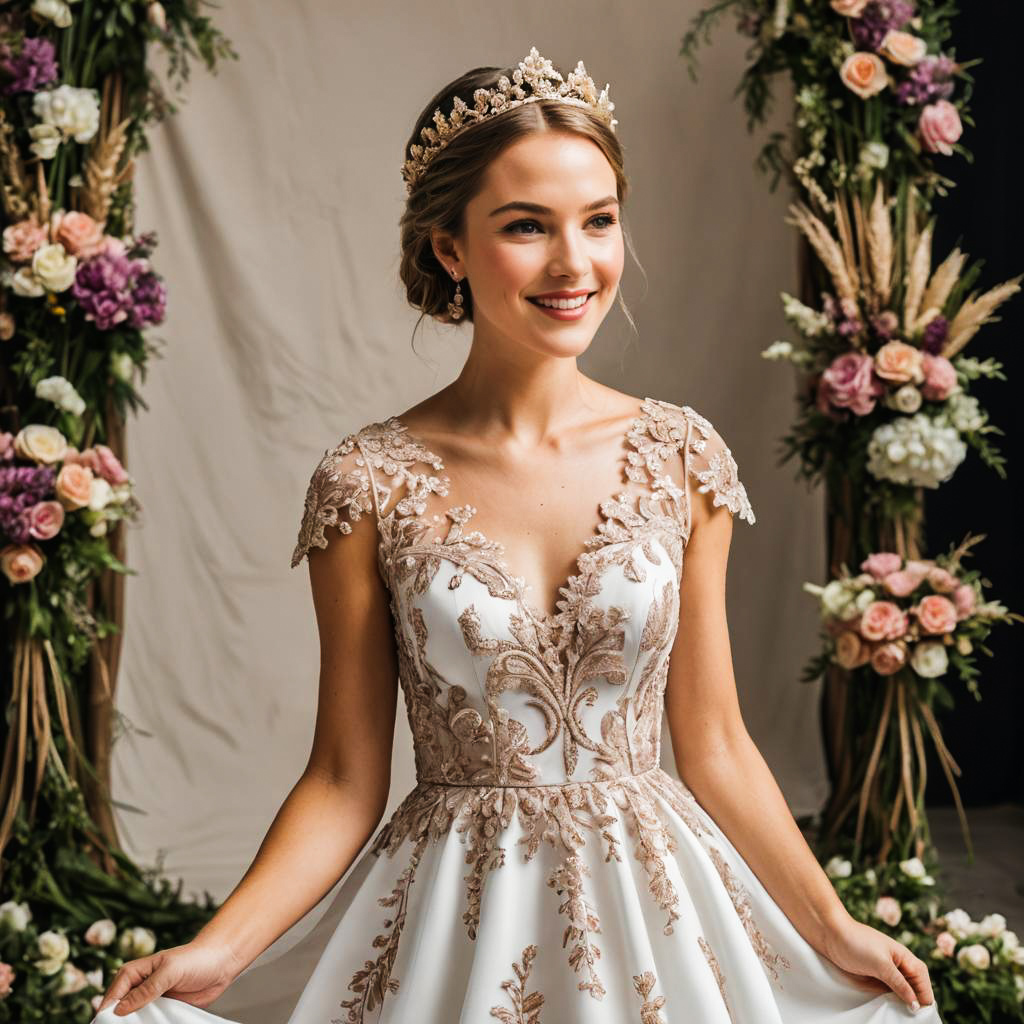 Joyful Bridesmaid in Elegant Wedding Fashion