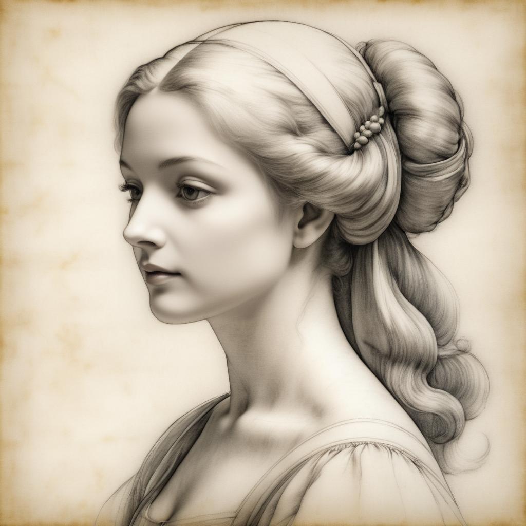 Elegant Female Portrait in Da Vinci Style