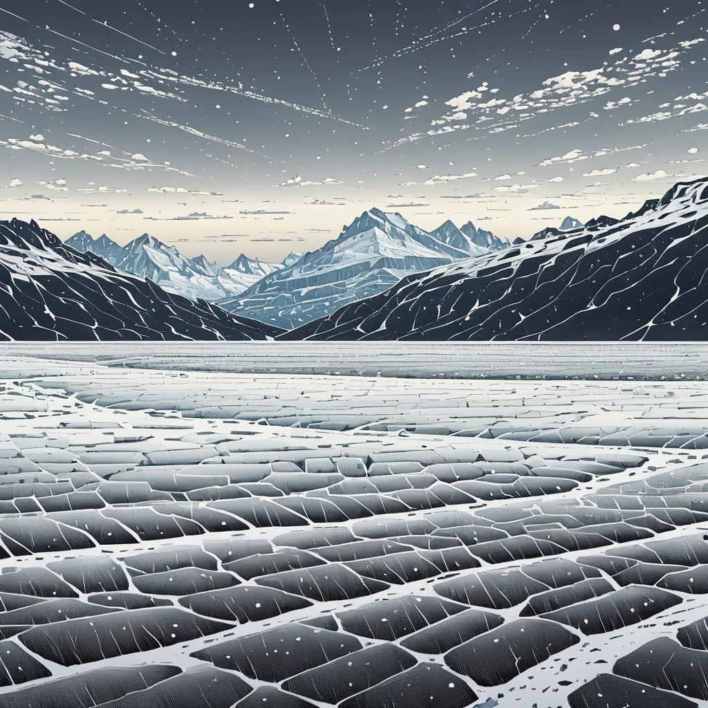 Vast Glacier Fields Under Overcast Skies