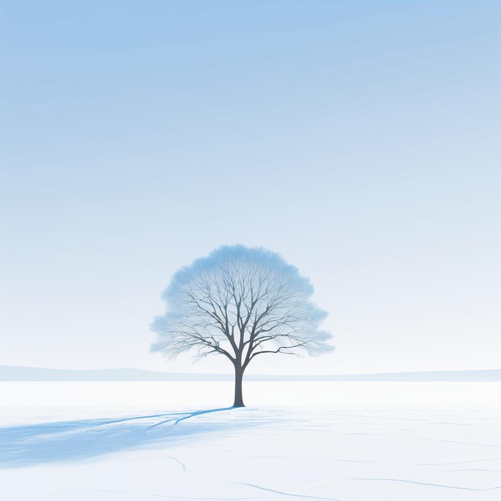 Solitary Tree in Minimalist Landscape