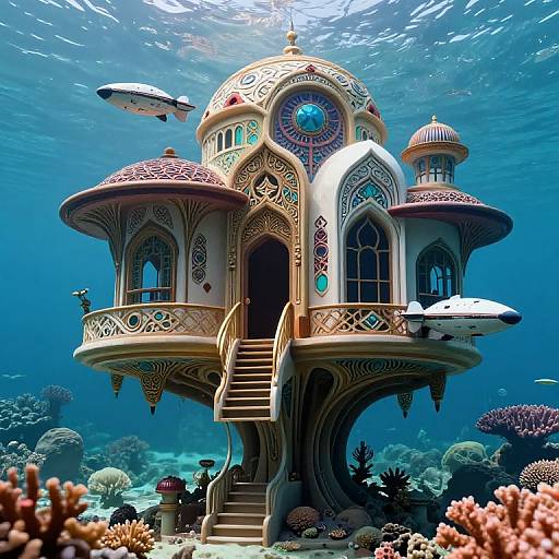 Futuristic Treehouse with Arabic Ornaments