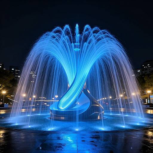 Futuristic Glowing Kinetic Water Sculpture