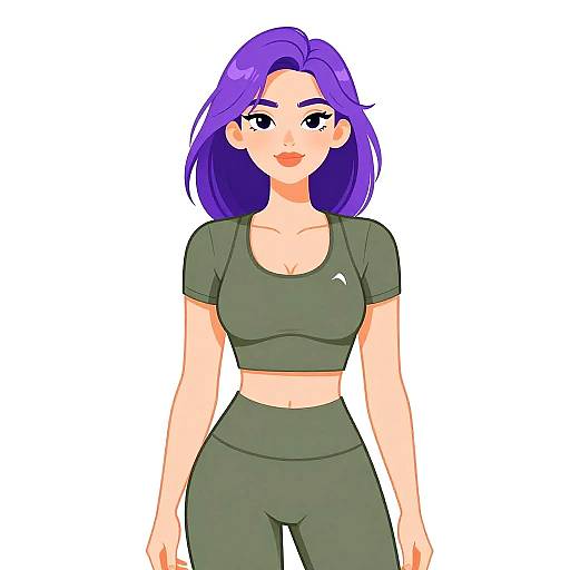 Athleisure Woman in Olive Green Outfit