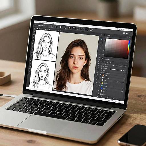 AI Art Editor Software on Laptop Screen