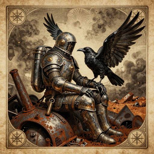 Retro Sci-Fi Space Explorer with Bionic Raven