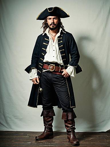 Man in Professional Pirate Costume