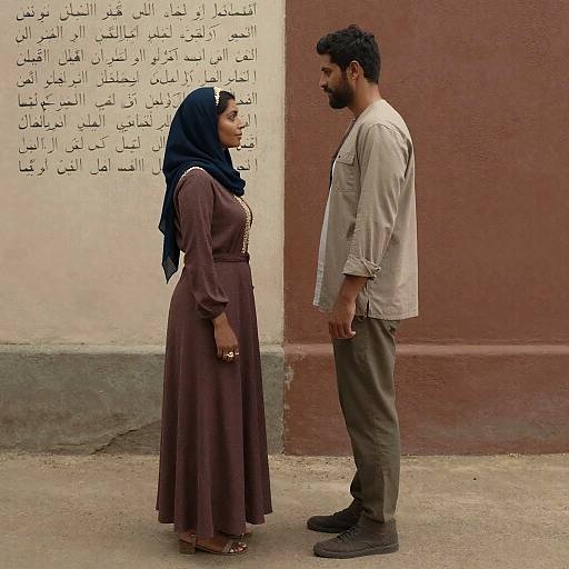 Side-Angle Portrait: Canadian Man and Egyptian Woman