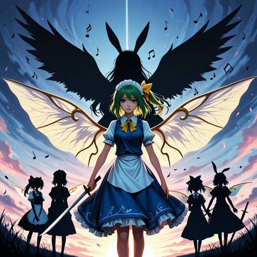 Fantasy Silhouette of Multiple Maid Characters