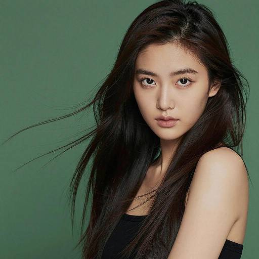 Portrait of Young Woman with Long Hair