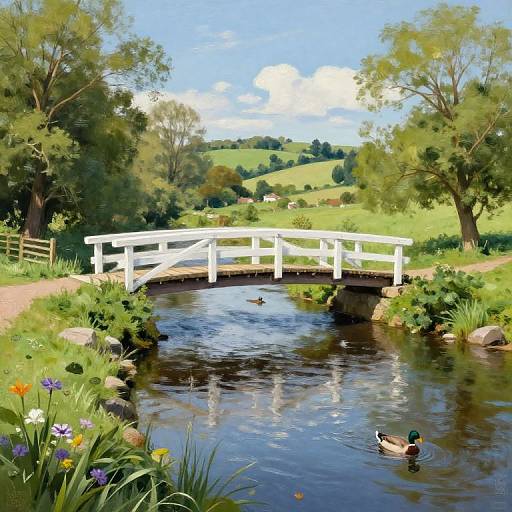 Idyllic Countryside River Scene