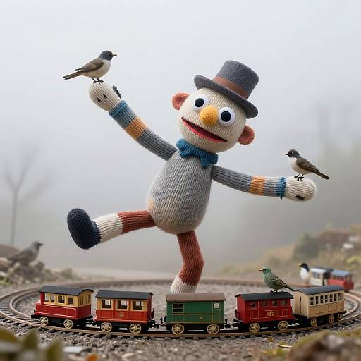 Surreal Sock Puppet Controls Miniature World