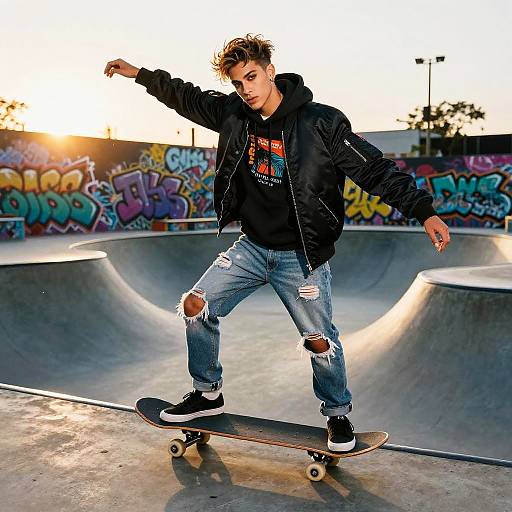 Contemporary Urban Skateboarder Fashion Editorial