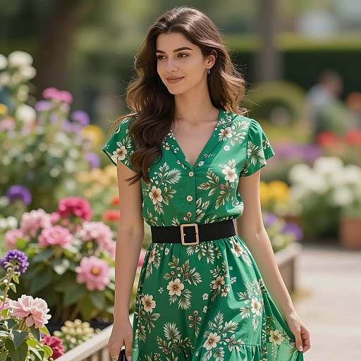 Vibrant Indo-Western Woman in Garden