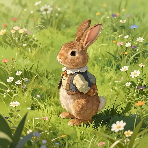 Whimsical Bug's-Eye View Rabbit