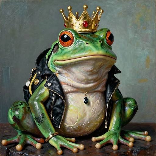 Max Ernst Style Frog with Crown
