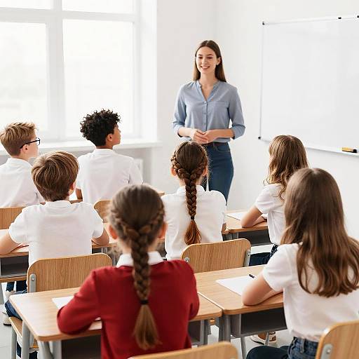 Realistic Classroom Scene From Behind