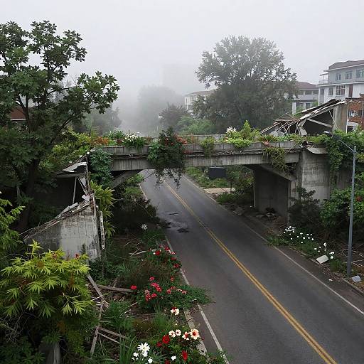 Overgrown Post-Apocalyptic Urban Ruins