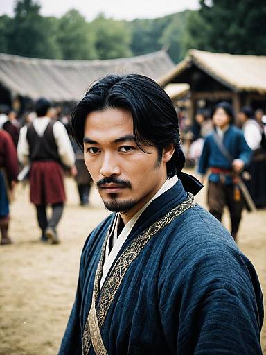 Man in Traditional Korean Clothing at Renaissance Faire