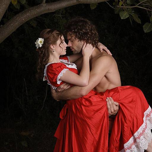 Classical Romantic Embrace Portrait