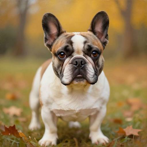 Charming French Bulldog Autumn Painting