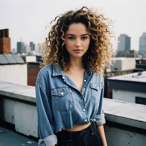 Loose Curls Rooftop Fashion Editorial