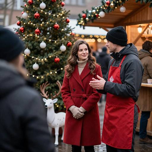 Cheerful Christmas Market Scene Capture
