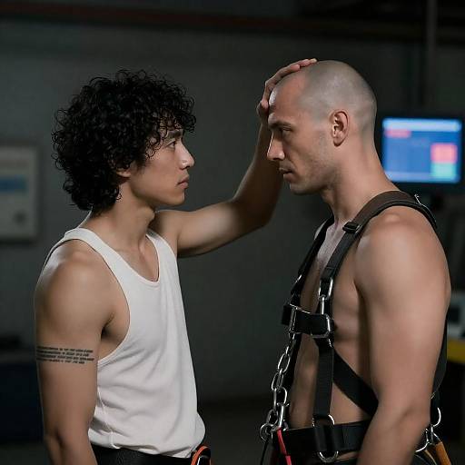 Intimate Moment in an Industrial Scene